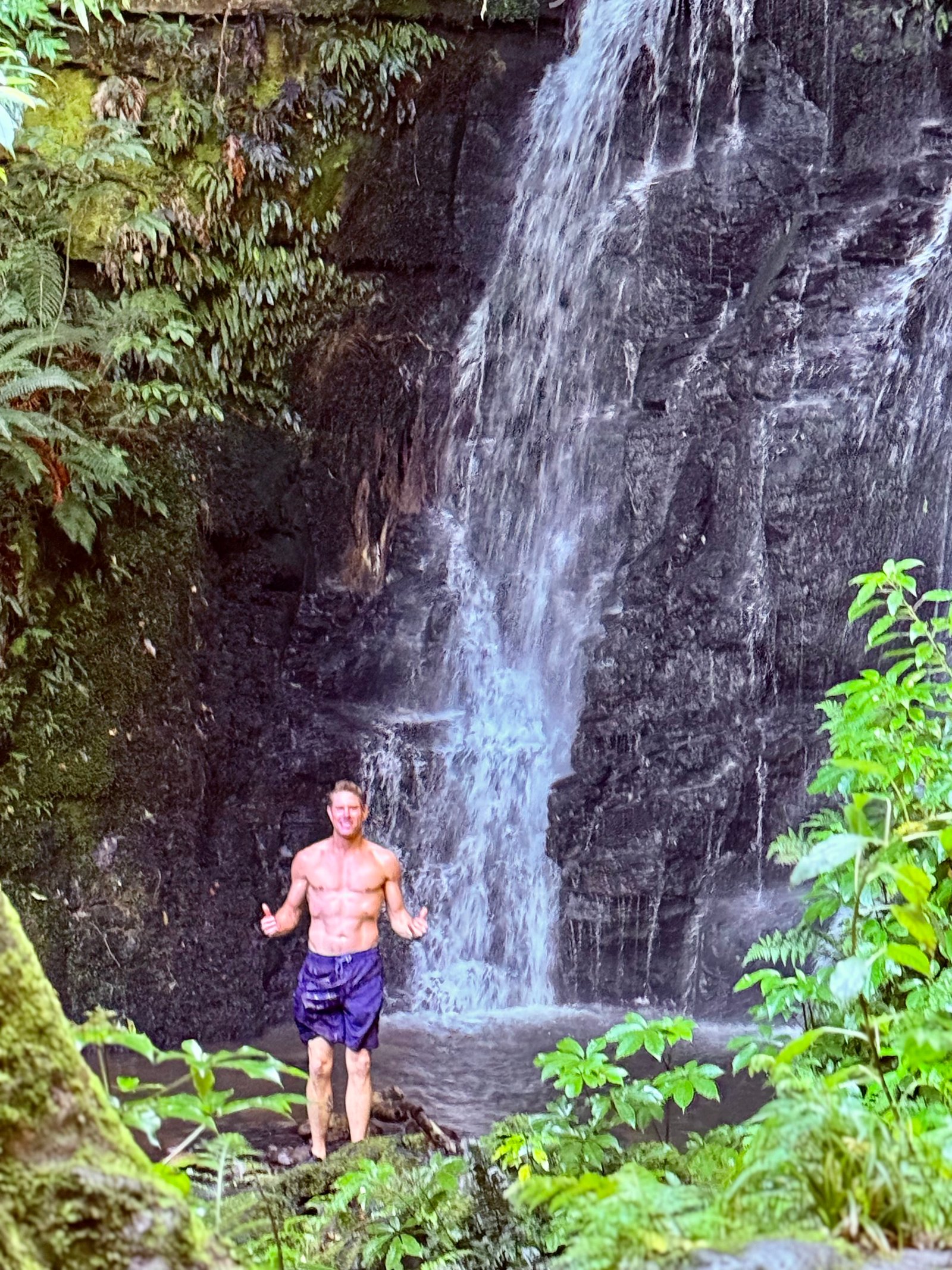Jason Bitzer at waterfall